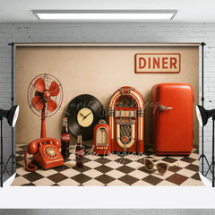Lofaris Retro Wall Record Vinyl Photo Cake Smash Backdrop
