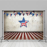 Lofaris Retro Wall Usa Flag Stars Independence Day Backdrop