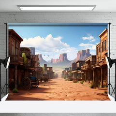 Lofaris Retro Wild West Town Sand Natural Scenery Backdrop