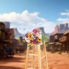 Lofaris Retro Wild West Town Sand Natural Scenery Backdrop