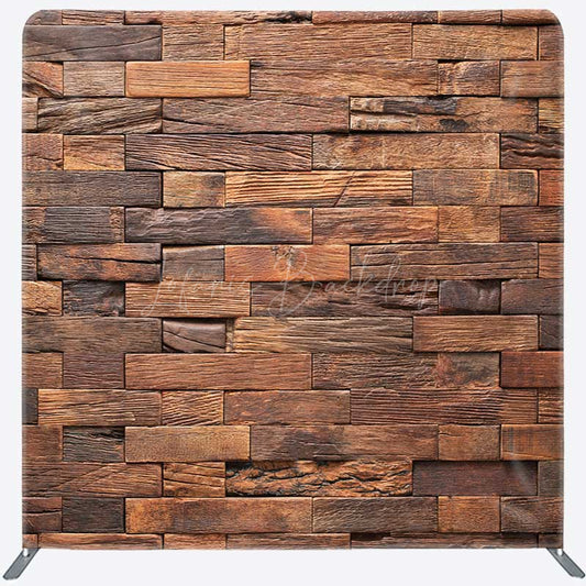 Lofaris Retro Wooden Brick Wall Photo Pillow Case Backdrop