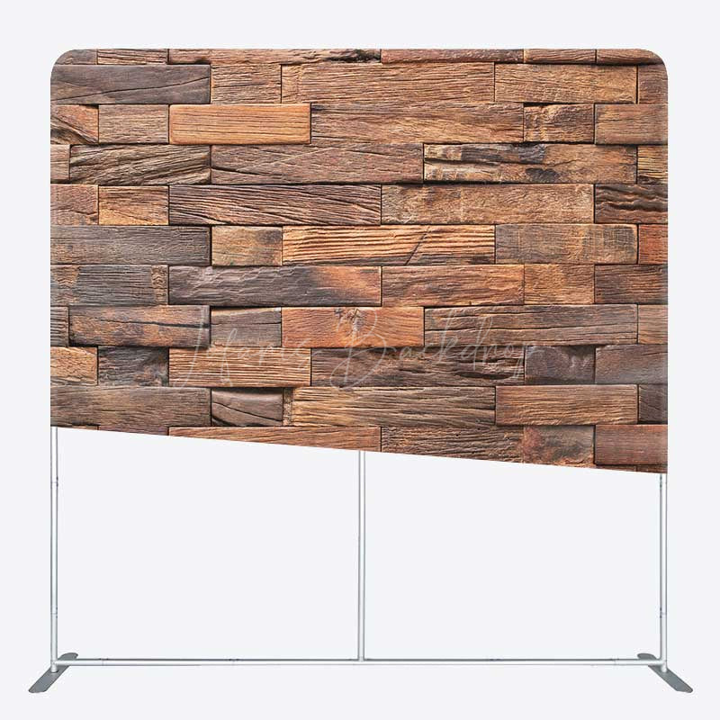Lofaris Retro Wooden Brick Wall Photo Pillow Case Backdrop