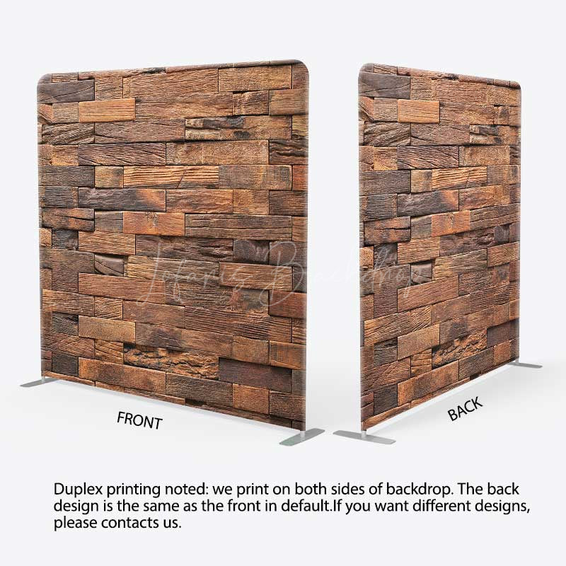 Lofaris Retro Wooden Brick Wall Photo Pillow Case Backdrop