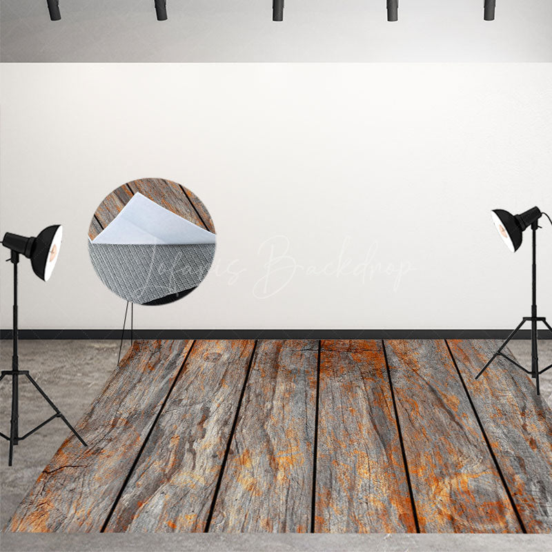 Lofaris Retro Wooden Snowy Christmas Vibe Room Set Backdrop