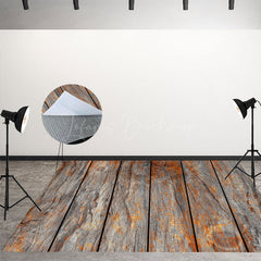 Lofaris Retro Wooden Snowy Christmas Vibe Room Set Backdrop