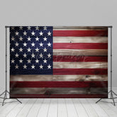 Lofaris Retro Wooden Usa Flag Independence Day Photo Backdrop