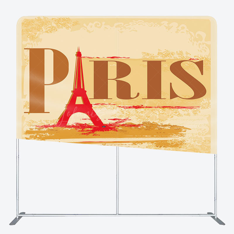 Lofaris Retro Yellow Eiffel Tower Paris Pillow Case Backdrop