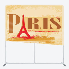 Lofaris Retro Yellow Eiffel Tower Paris Pillow Case Backdrop