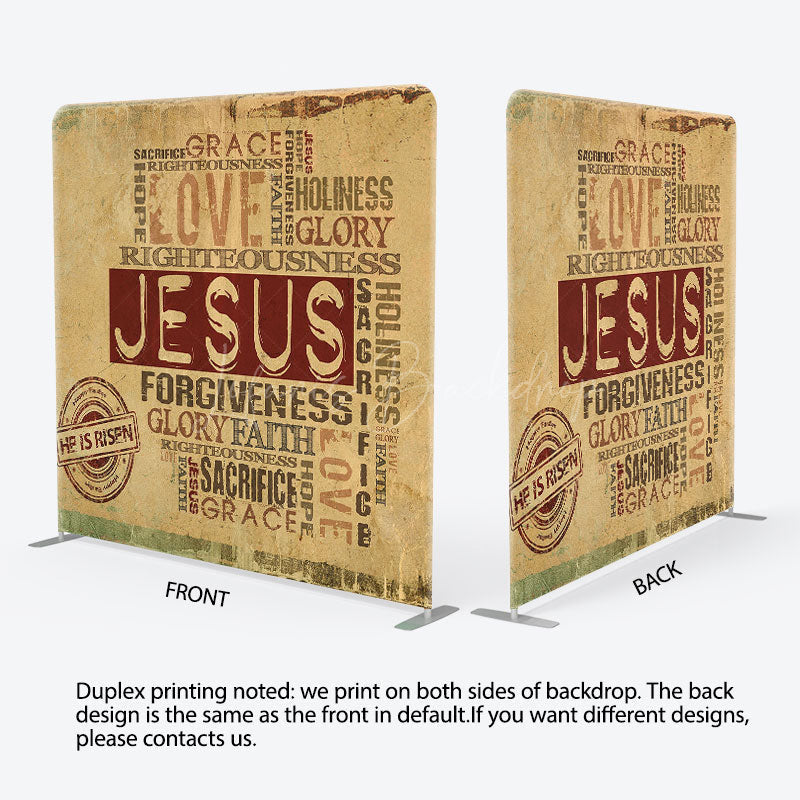Lofaris Retro Yellow Love Jesus Paper Christmas Backdrop