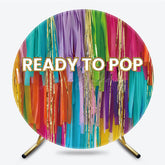 Lofaris Ribbons Ready To Pop Baby Shower Round Backdrop