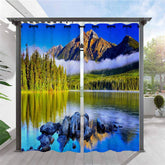 Lofaris River Landscape Waterproof Pattern Outdoor Curtains For Patio