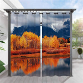 Lofaris River Maple Waterproof Printed Outdoor Curtains For Gazebo