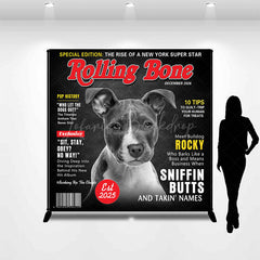 Lofaris Rolling Bone Dog Poster Custom Text Photo Backdrop