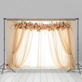 Lofaris Romantic Angelic Floral Windows Wedding Backdrop