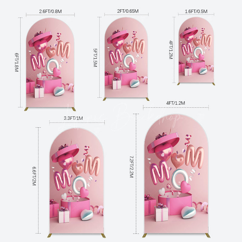 Lofaris Romantic Balloons Gift Box Mothers Day Arch Backdrop