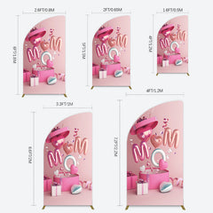 Lofaris Romantic Balloons Gift Box Mothers Day Half Moon Arch Backdrop