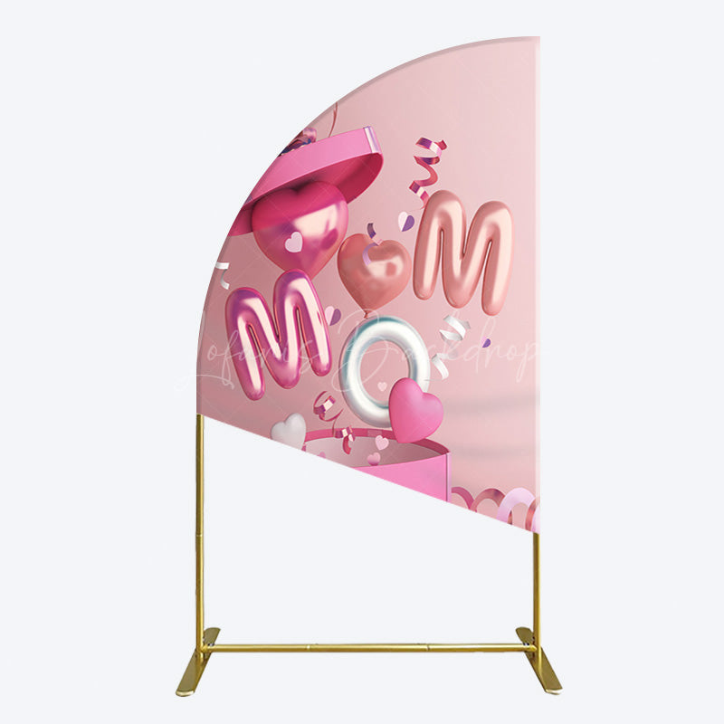 Lofaris Romantic Balloons Gift Box Mothers Day Half Moon Arch Backdrop