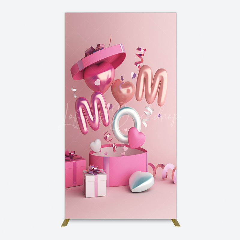 Lofaris Romantic Balloons Gift Box Mothers Day Rectangle Backdrop