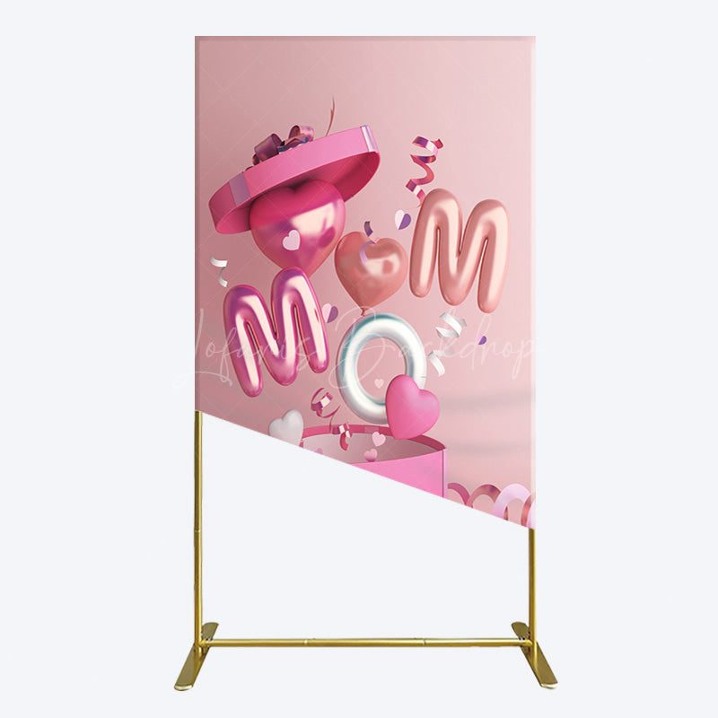 Lofaris Romantic Balloons Gift Box Mothers Day Rectangle Backdrop