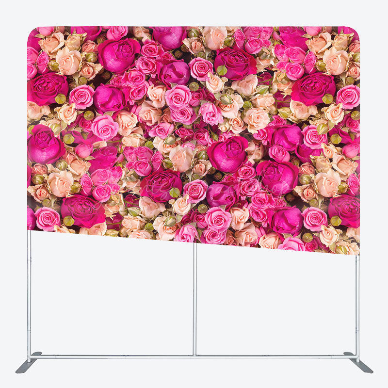 Lofaris Romantic Blooming Roses Wedding Pillow Case Backdrop