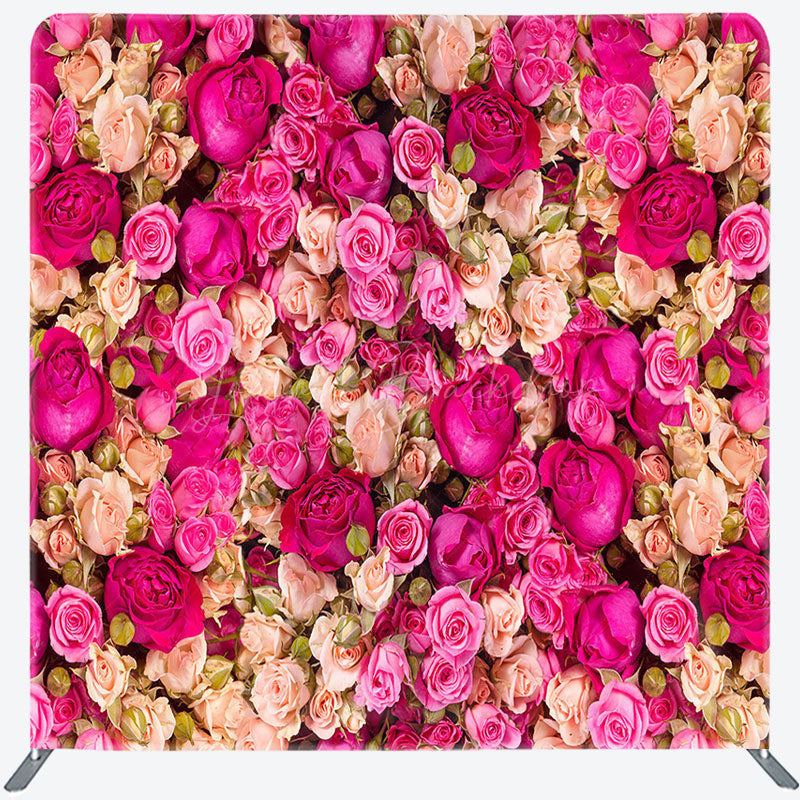 Lofaris Romantic Blooming Roses Wedding Pillow Case Backdrop