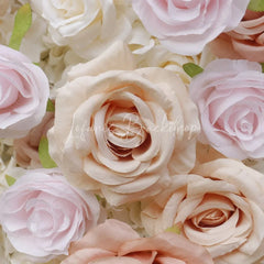 Lofaris Romantic Blush Pink and White Roses Artificial Flower Wall Elegant Floral Wedding Backdrop Party Decor