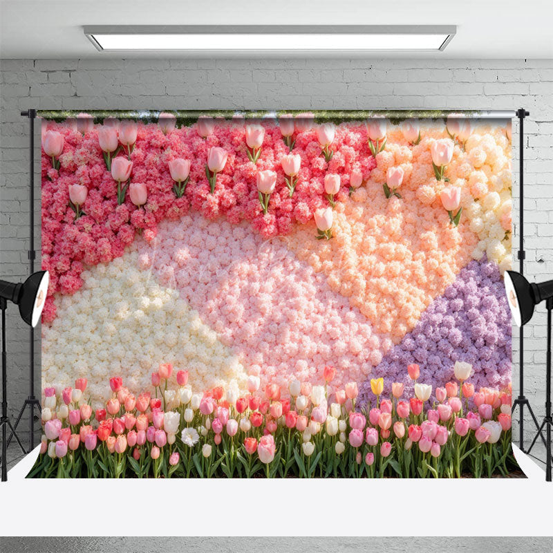 Lofaris Romantic Color Floral Wall Wedding Photo Backdrop
