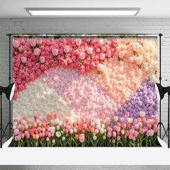 Lofaris Romantic Color Floral Wall Wedding Photo Backdrop