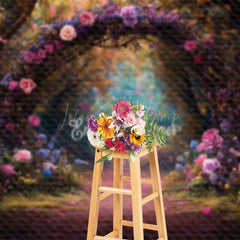 Lofaris Romantic Colorful Floral Arch Forest Wedding Backdrop