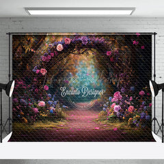 Lofaris Romantic Colorful Floral Arch Forest Wedding Backdrop