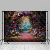 Lofaris Romantic Colorful Floral Arch Forest Wedding Backdrop
