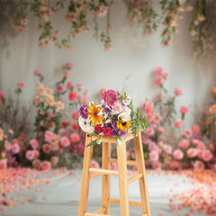 Lofaris Romantic Colorful Floral Wedding Photo Backdrop