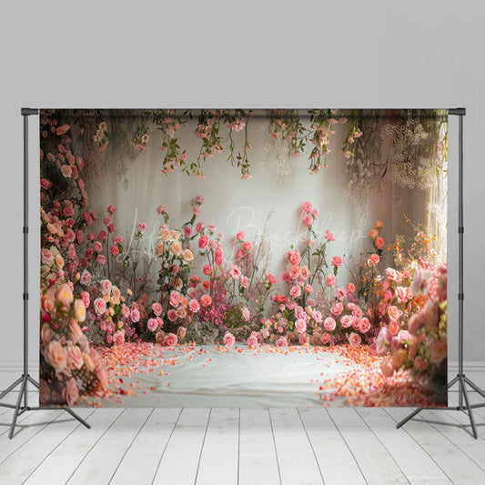 Lofaris Romantic Colorful Floral Wedding Photo Backdrop