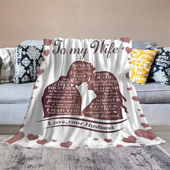 Lofaris Romantic Couple Dense Hearts Custom Text Blanket