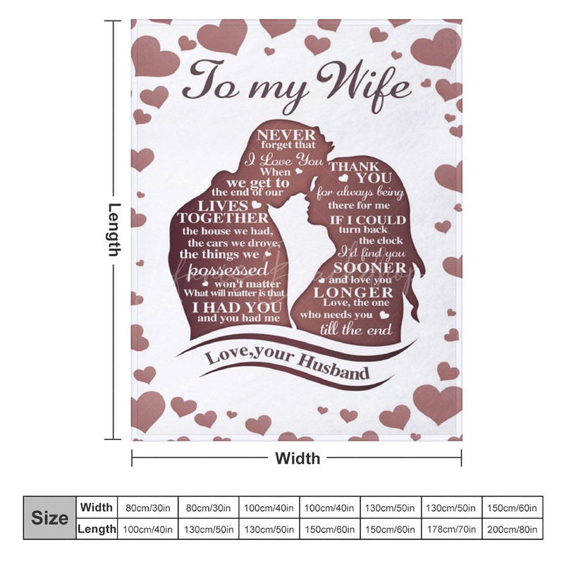 Lofaris Romantic Couple Dense Hearts Custom Text Blanket