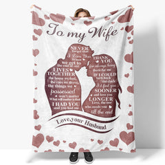 Lofaris Romantic Couple Dense Hearts Custom Text Blanket