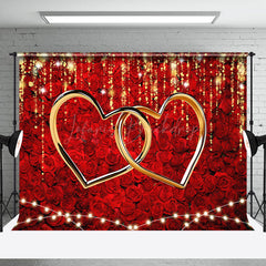 Lofaris Romantic Dense Rose Lighted Valentines Day Backdrop