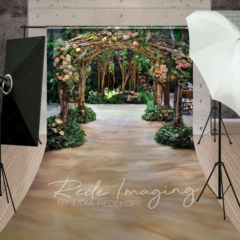 Lofaris Romantic Floral Arch Pavilion Wedding Sweep Backdrop