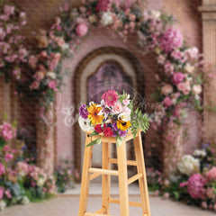 Lofaris Romantic Floral Door Garden Scene Wedding Backdrop