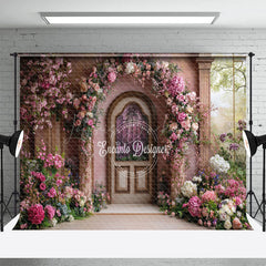 Lofaris Romantic Floral Door Garden Scene Wedding Backdrop