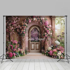 Lofaris Romantic Floral Door Garden Scene Wedding Backdrop