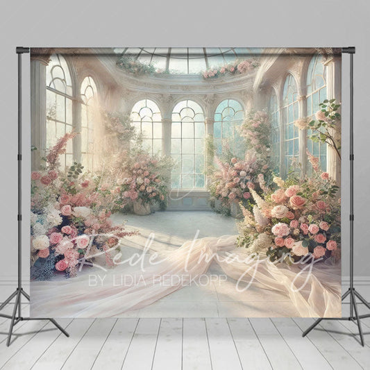 Lofaris Romantic Floral Fancy Room Wedding Photo Backdrop