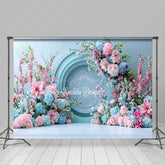 Lofaris Romantic Floral Fine Art Blue Wall Wedding Backdrop