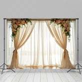Lofaris Romantic Floral Focal Curtain Wedding Photo Backdrop