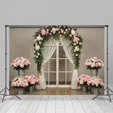 Lofaris Romantic Floral Greenery Arch Wedding Photo Backdrop