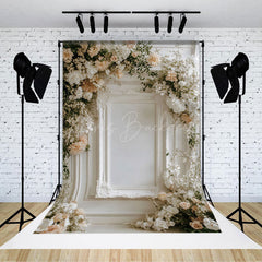 Lofaris Romantic Floral Holy White Wall Wedding Backdrop