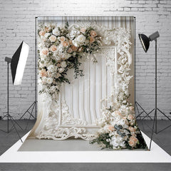 Lofaris Romantic Floral Holy White Wedding Photo Backdrop