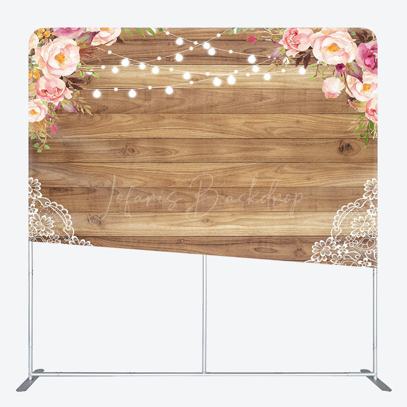 Lofaris Romantic Floral Lace Light Wood Pillow Case Backdrop