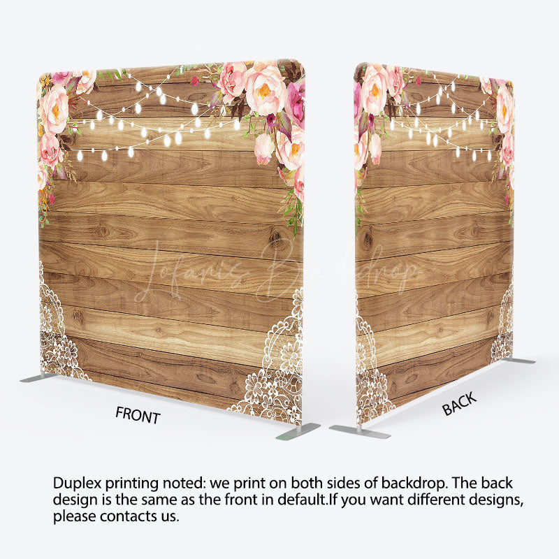 Lofaris Romantic Floral Lace Light Wood Pillow Case Backdrop