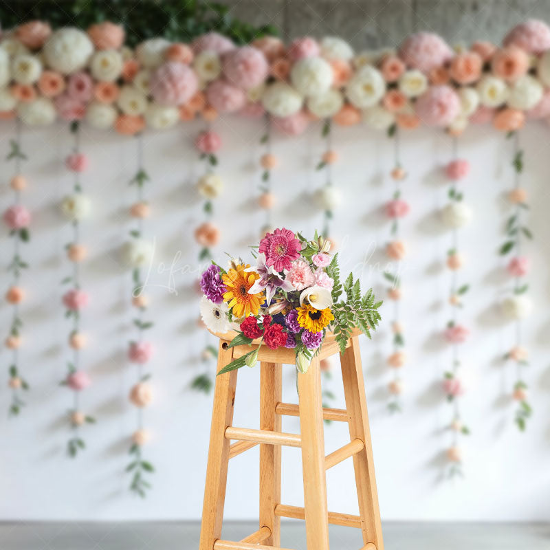 Lofaris Romantic Floral Vine Plant Wall Wedding Photo Backdrop